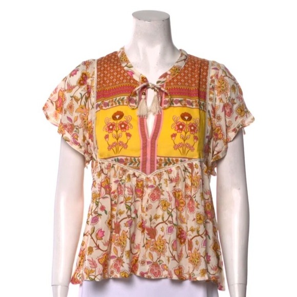 Spell & The Gypsy Collective Portobello Road Floral Boho Babydoll Top XS OG - Picture 2 of 12